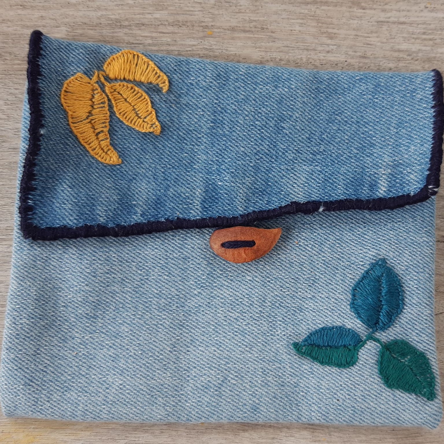 Small hand-embroidered purse